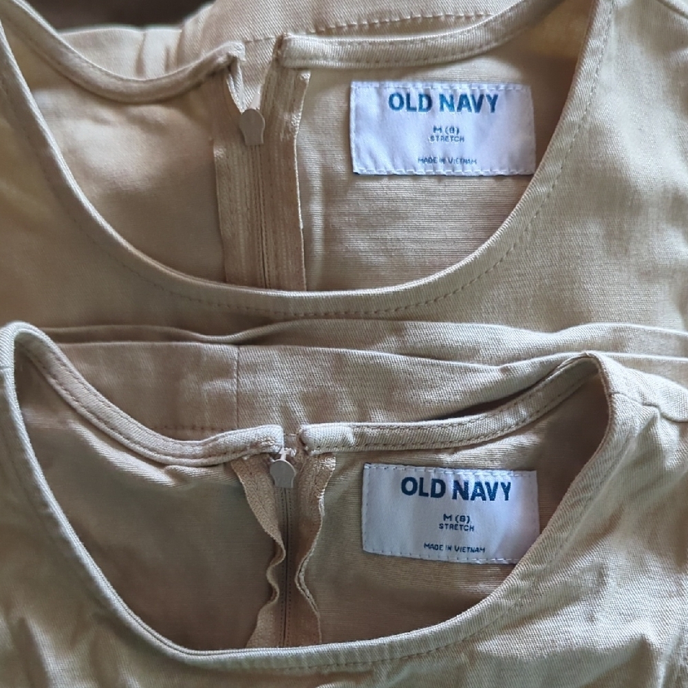 New Old Navy Kid Dress Tan Medium 8 - Picture 3 of 4